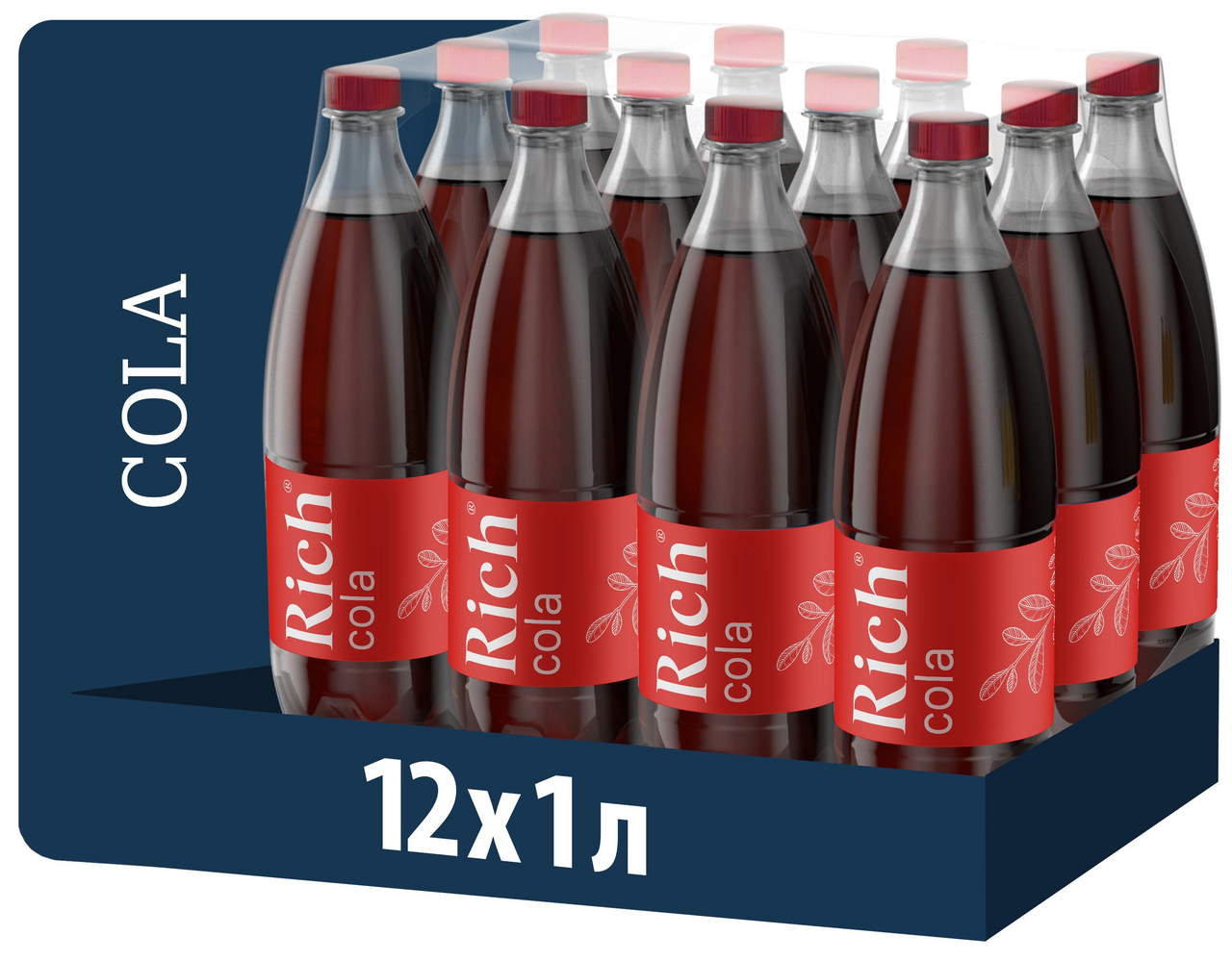 Напиток Rich Кола газированный, 1л x 12 шт