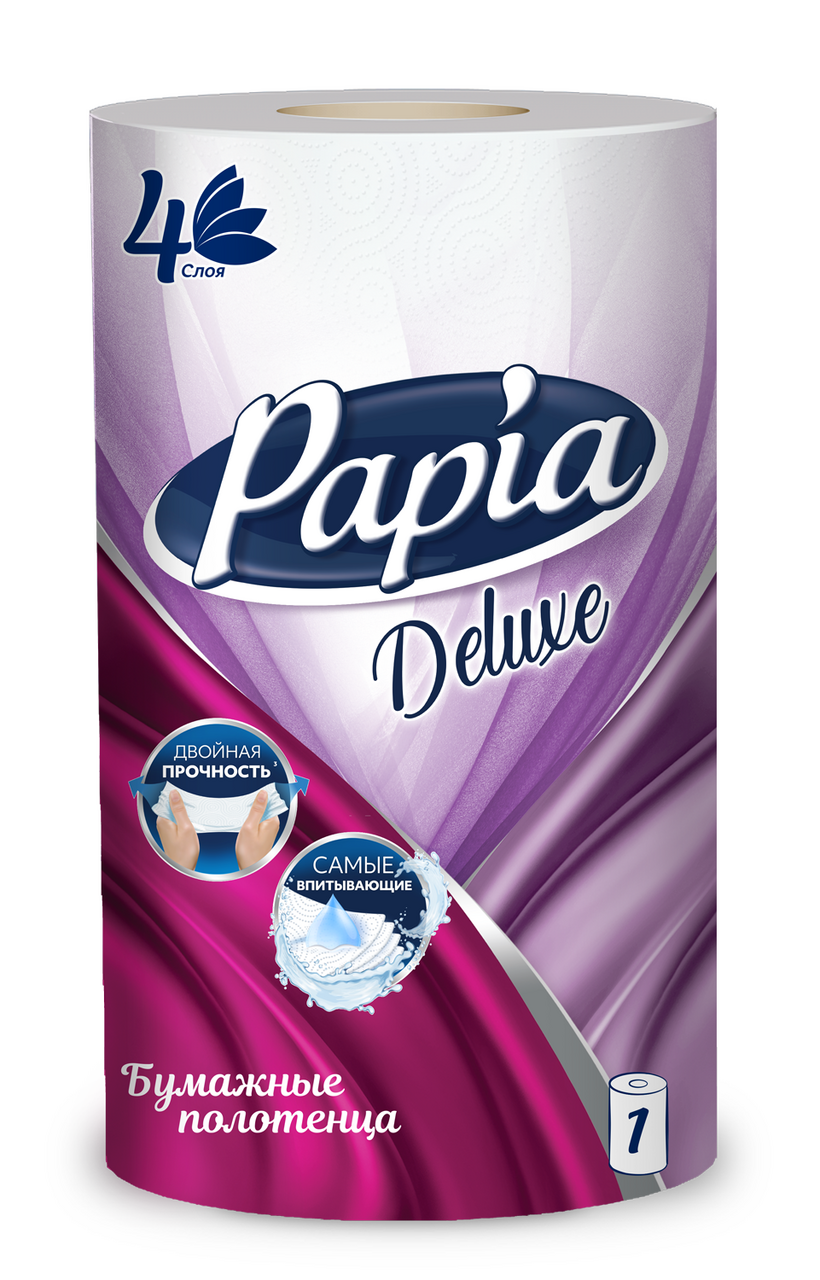 Бумажные полотенца Papia Delux 4-слойные 1 рулон