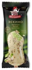 Мороженое пломбир Пестравка эскимо фисташка и белый шоколад, 70г
