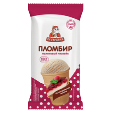 Мороженое пломбир Пестравка малиновый чизкейк в вафельном стаканчике, 100г