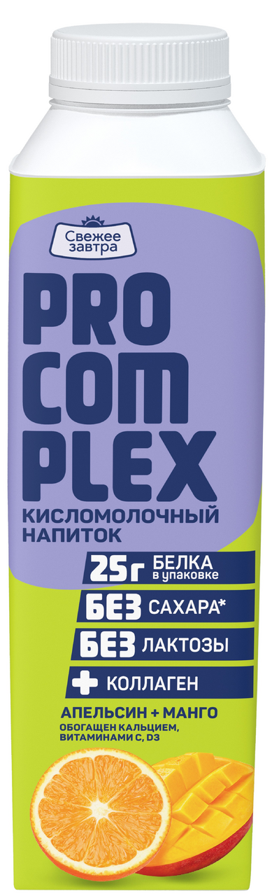 Напиток Свежее завтра Pro-complex безлактозный апельсин и манго 1%, 500г