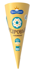Мороженое пломбир Гроспирон рожок кедровый, 65г