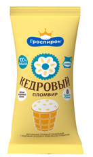 Мороженое пломбир Гроспирон вафельный стаканчик кедровый, 85г