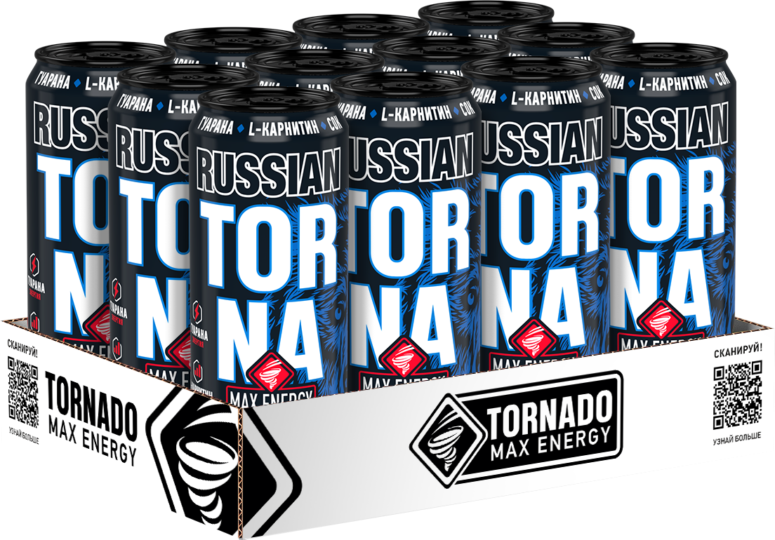 Энергетический напиток Tornado Max energy Russian, 450мл x 12 шт