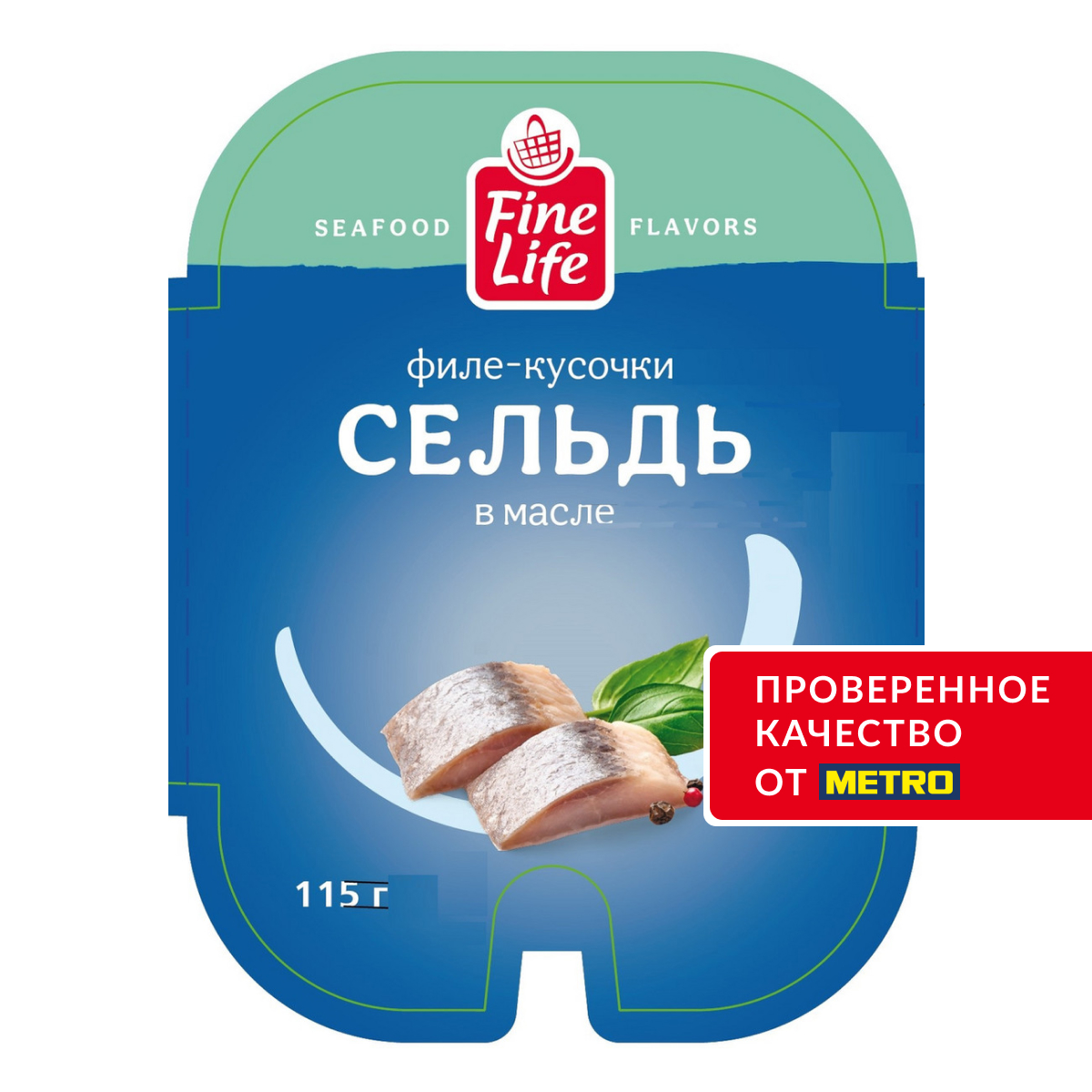 Fine Life Сельдь филе-кусочки в масле, 115г