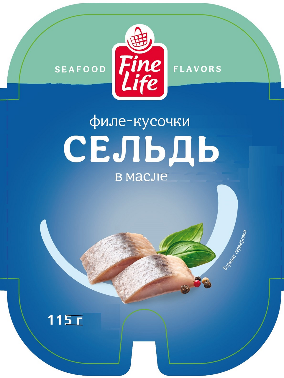 Fine Life Сельдь филе-кусочки в масле, 115г