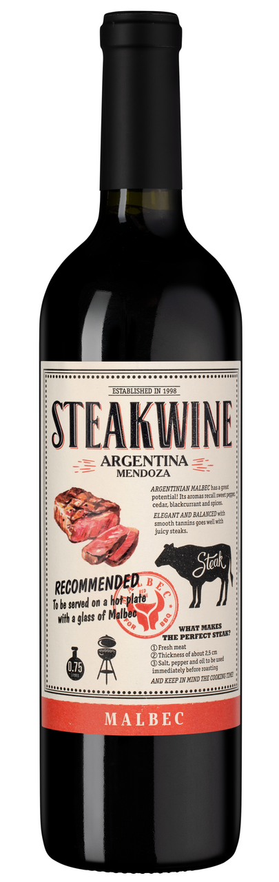 Изображение товара Вино Steakwine Malbec Penaflor красное полусухое, 0.75л