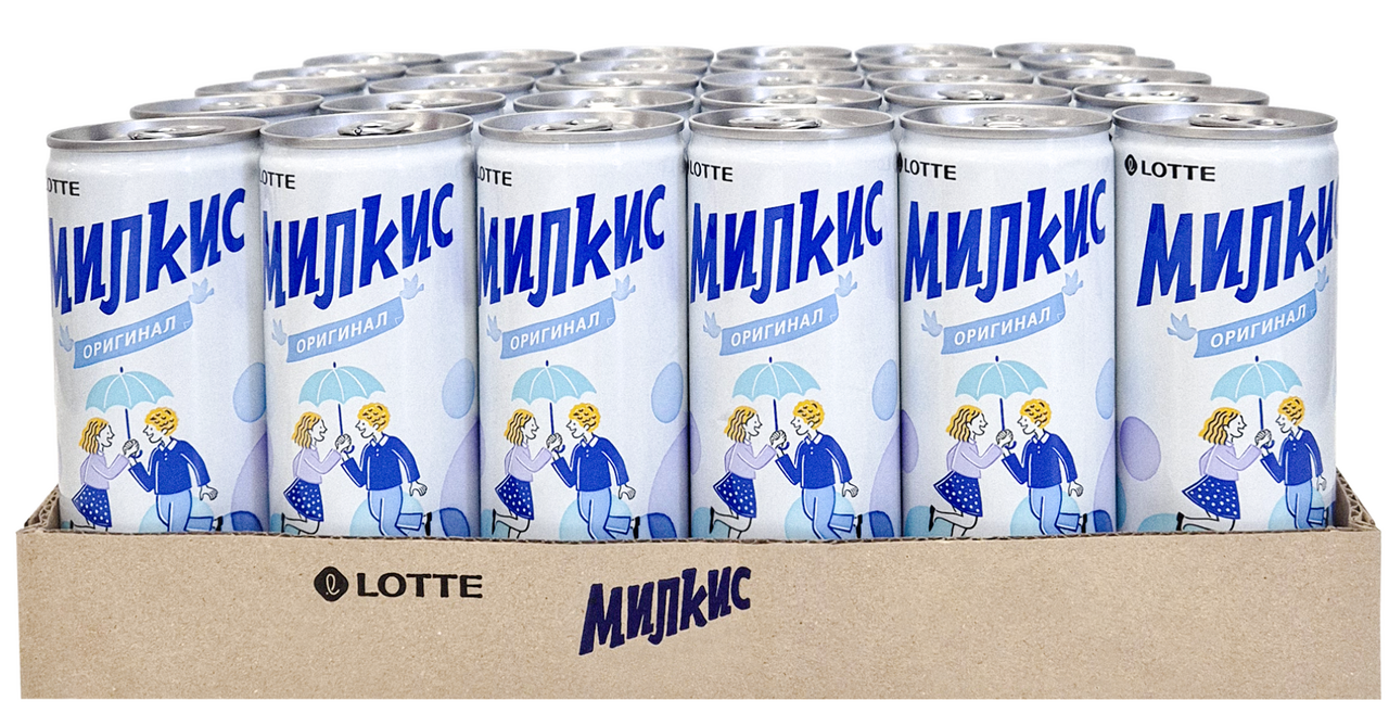 Напиток Lotte Милкис оригинальный газированный, 250мл x 30 шт
