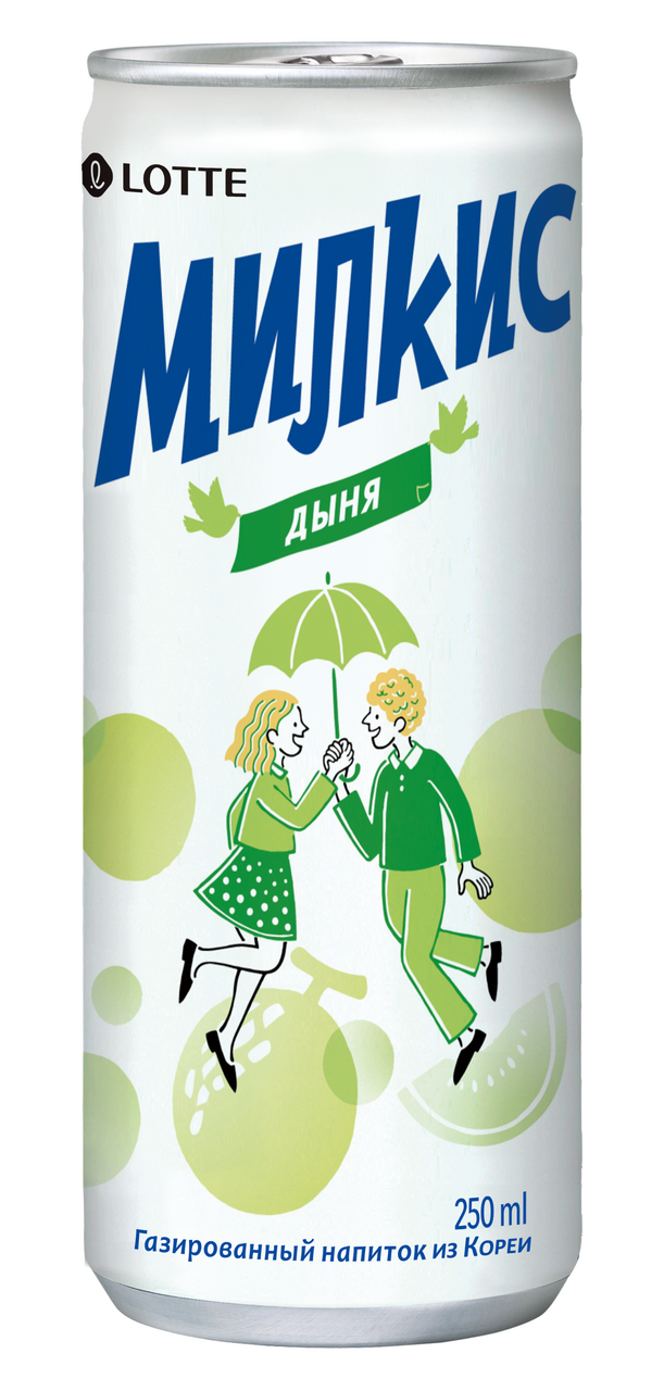 Напиток Lotte Милкис дыня газированный, 250мл