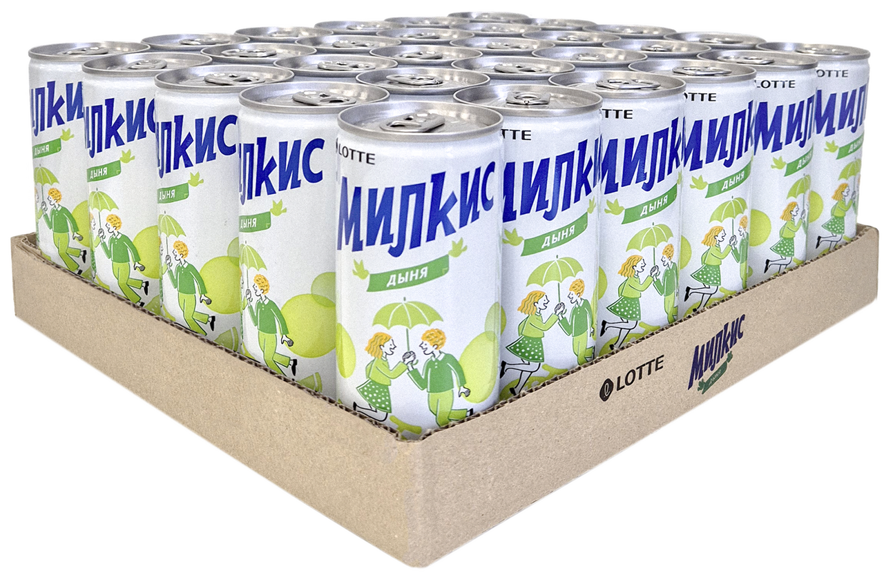 Напиток Lotte Милкис дыня газированный, 250мл x 30 шт