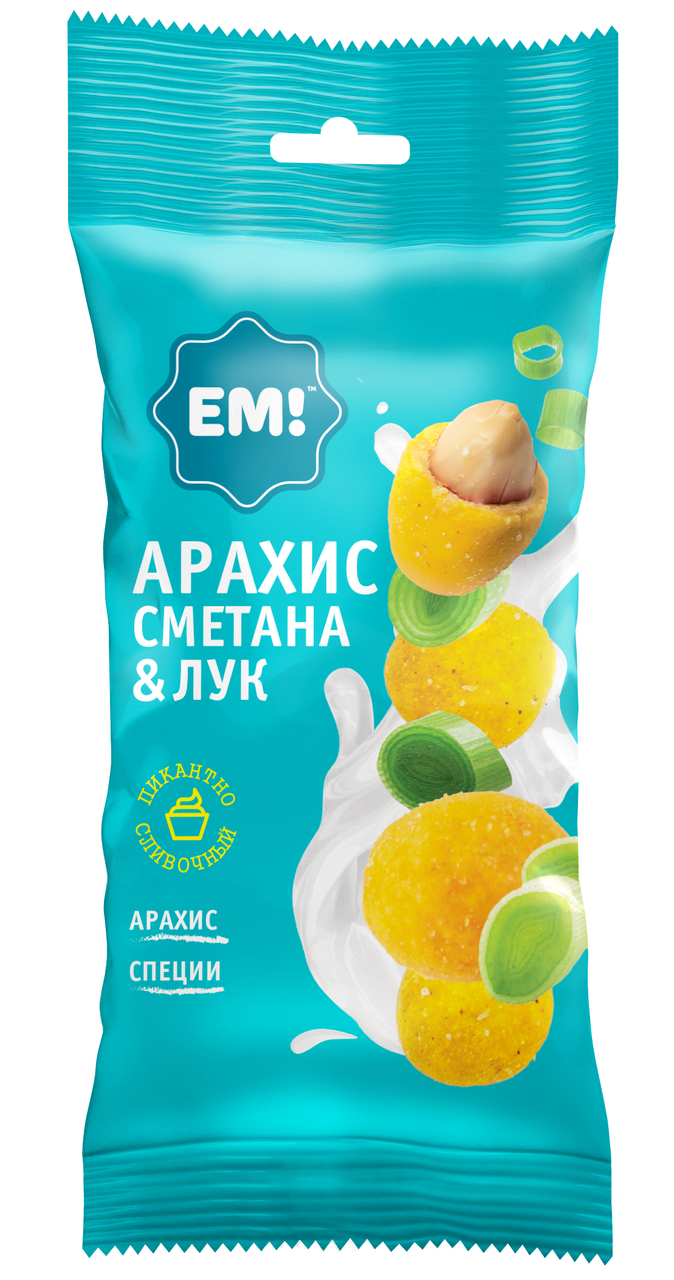 Арахис Ем в хрустящей оболочке сметана и лук, 60г
