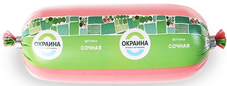 Ветчина Окраина Сочная вареная, 350г