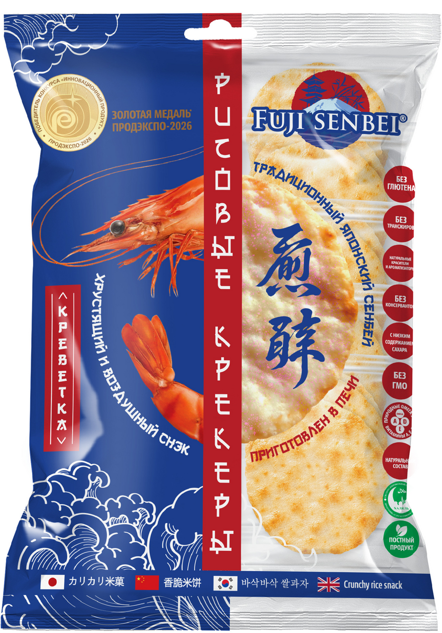 Крекеры рисовые Fuji Senbei креветка, 90г