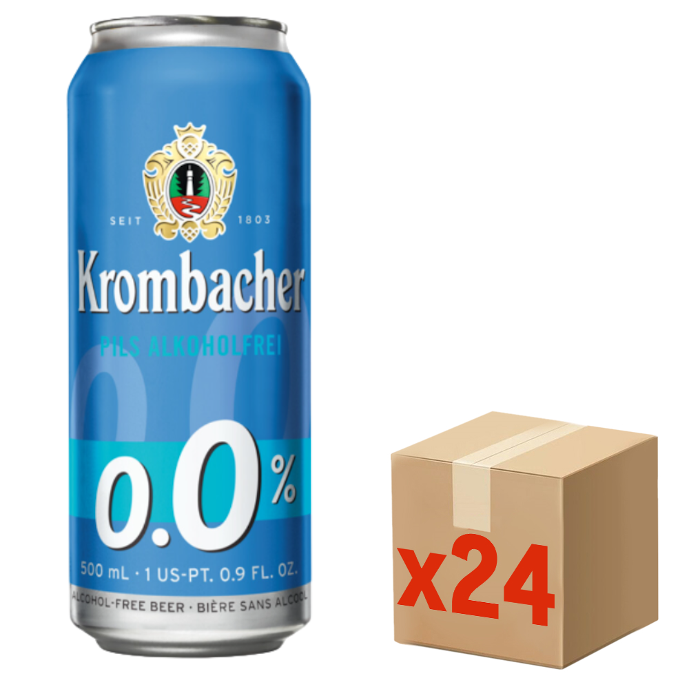 Пиво Krombacher Pils Alkoholfrei безалкогольное, 0.5л x 24 шт