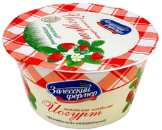 Йогурт Залесский фермер Фермерский натуральный земляника-клубника 3.5%, 130г