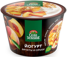 Йогурт Село Зеленое персик, курага, орехи и мед 3.2%, 180г