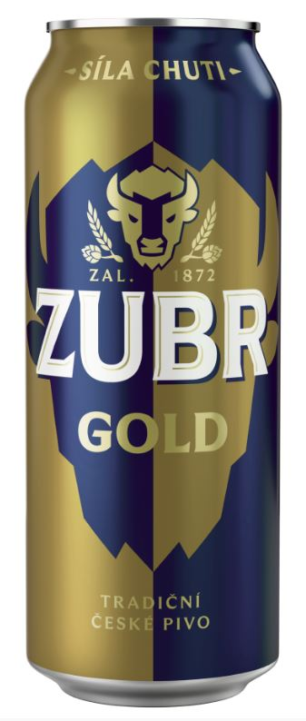 Пиво Zubr Gold фильтрованное светлое, 0.5л