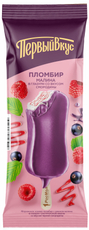 Мороженое пломбир Первый вкус эскимо малина и черная смородина, 75г