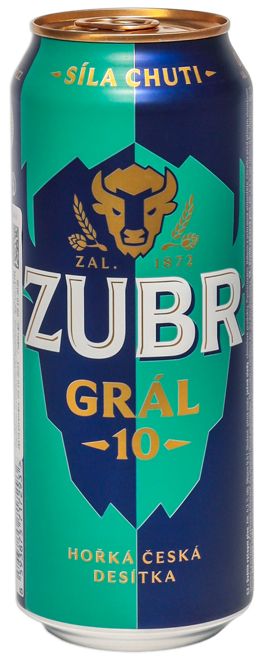 Пиво Zubr Gral фильтрованное светлое, 0.5л