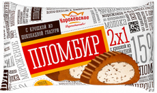 Мороженое пломбир Королевское Лакомка шоколадная глазурь, 400г