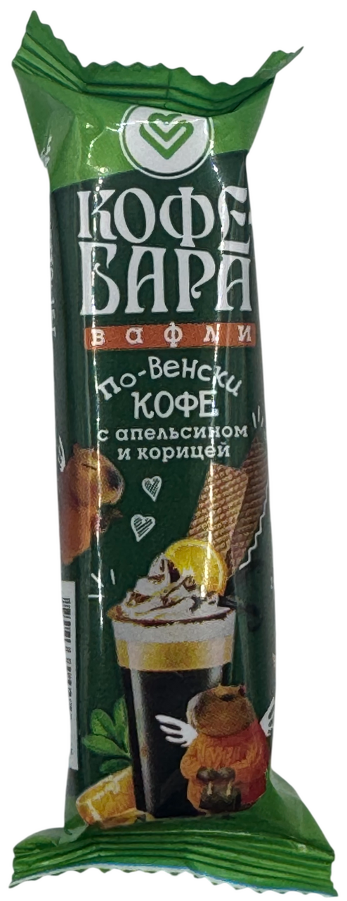 Вафли Любимая Кубань Кофе-бара кофе по-венски апельсин и корица, 15г