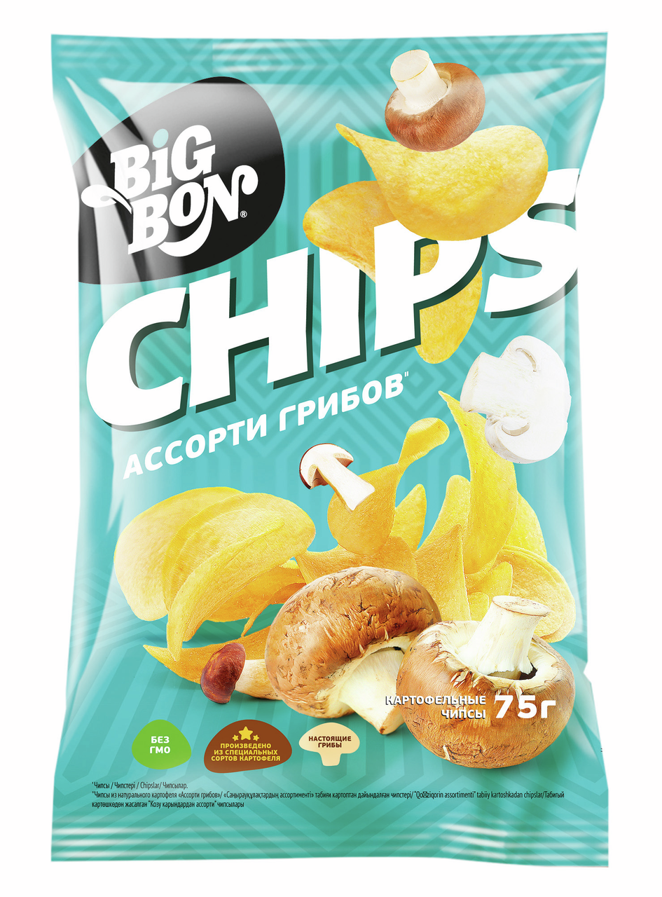 Чипсы Big Bon ассорти грибов, 75г