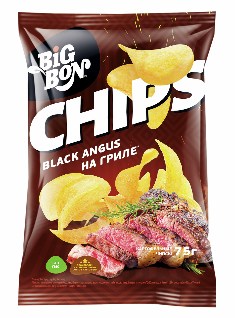 Чипсы Big Bon Black angus, 75г