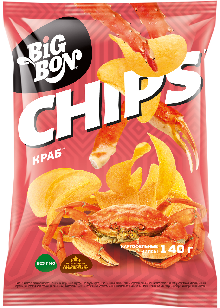 Чипсы Big Bon краб, 140г