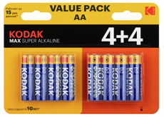 Батарейки Kodak Max Super Alkaline AA, 8шт