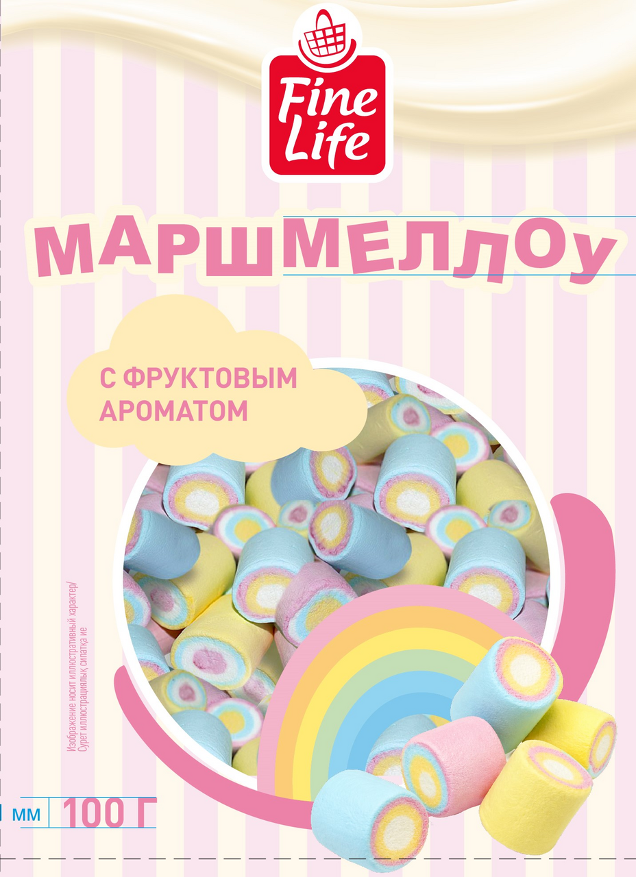 Fine Life Маршмеллоу с фруктовым ароматом, 100г