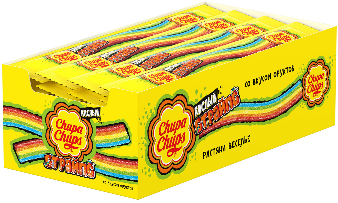Мармелад Chupa Chups Страйпс, 10.5г x 48 шт
