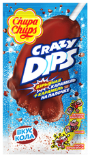 Карамель Chupa Chups Crazy dips Кола взрывная карамель, 14г