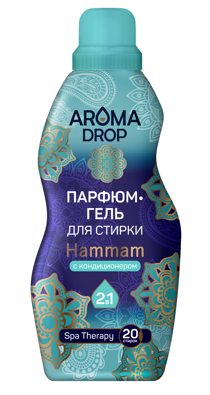 Гель-парфюм для стирки Aroma Drop Hammam с кондиционером 2в1, 1л