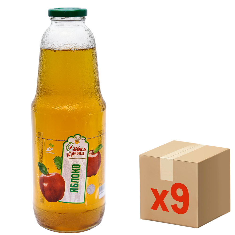 Сок Соки Крыма яблочный, 1л x 9 шт