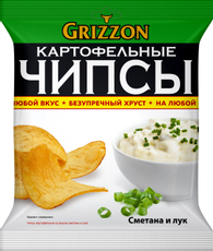 Чипсы Grizzon сметана и лук, 150г