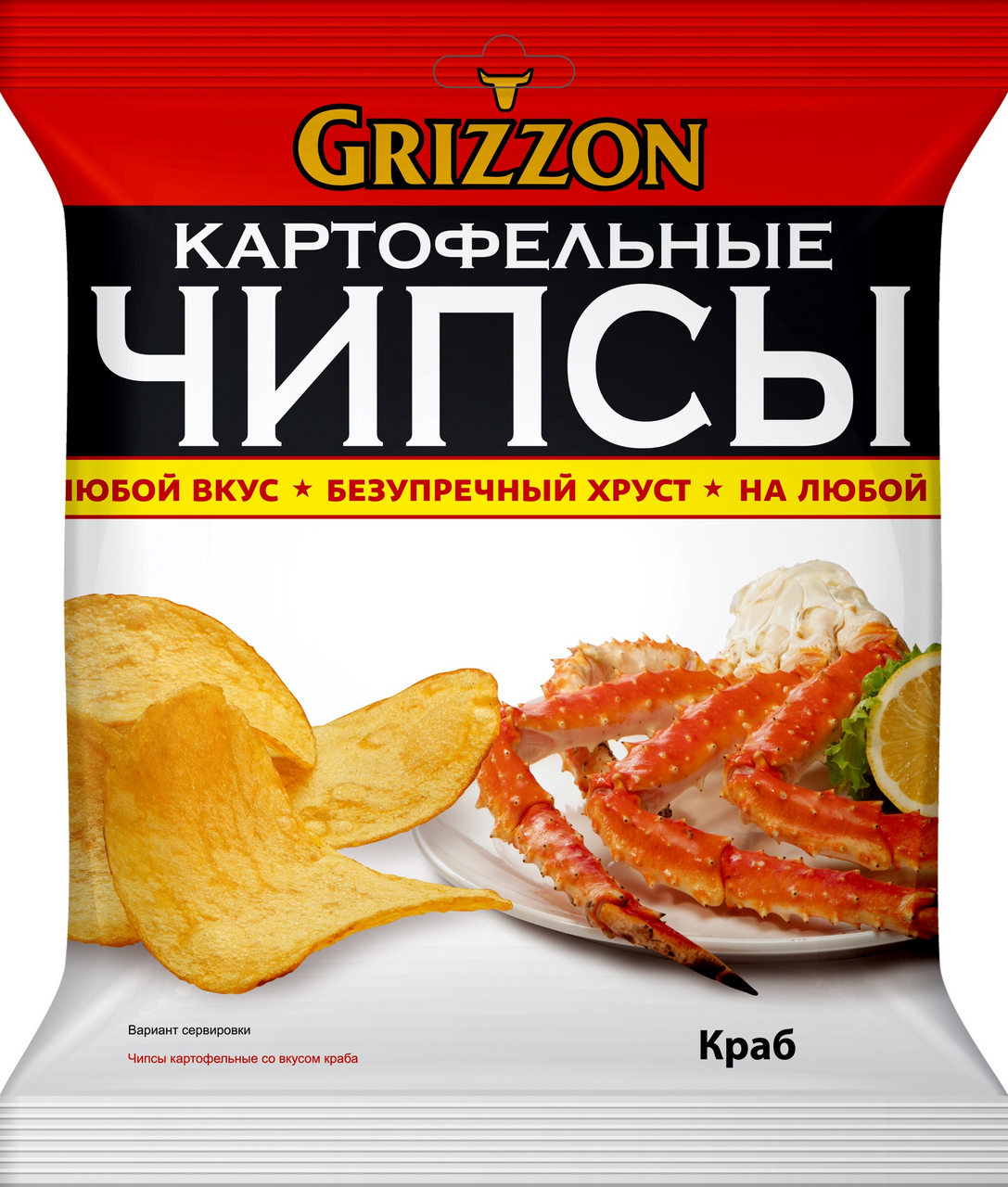 Чипсы Grizzon краб, 150г