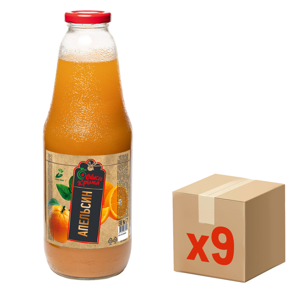 Нектар Соки Крыма апельсиновый, 1л x 9 шт