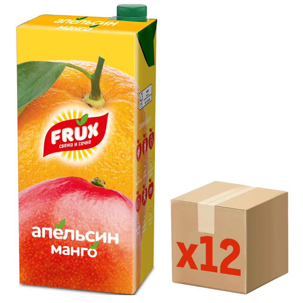 Напиток сокосодержащий Frux апельсин и манго, 1л x 12 шт