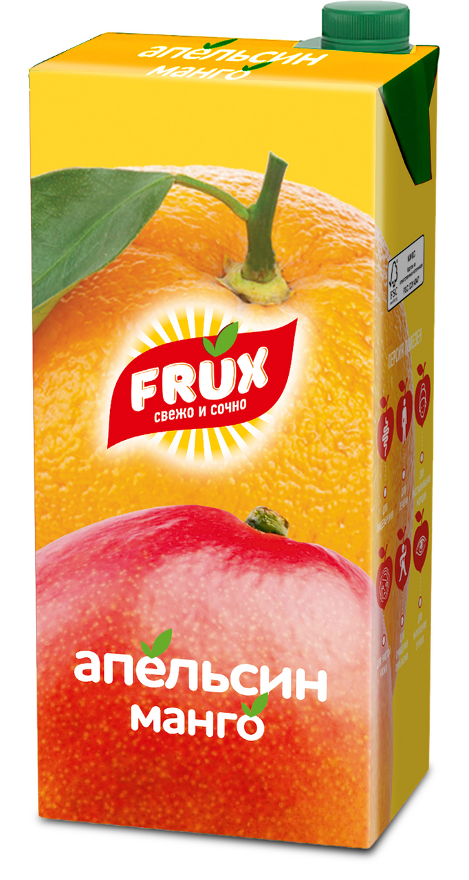 Напиток сокосодержащий Frux апельсин и манго, 1л x 12 шт