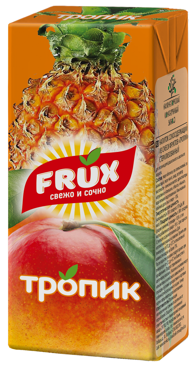 Напиток сокосодержащий Frux тропик, 200мл x 27 шт