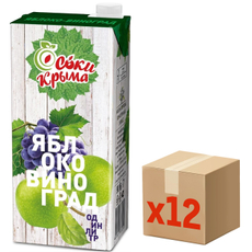 Сок Соки Крыма яблоко и виноград, 1л x 12 шт