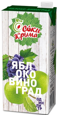 Сок Соки Крыма яблоко и виноград, 1л x 12 шт