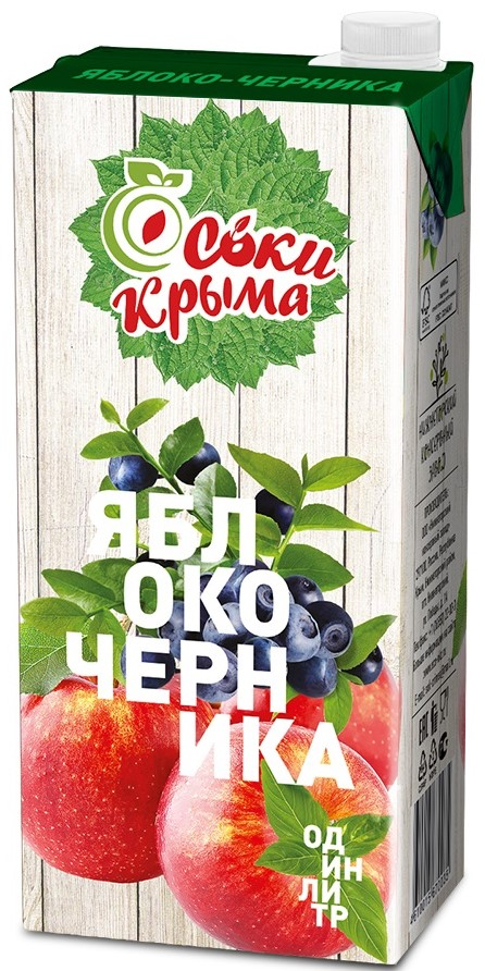 Сок Соки Крыма яблоко и черника, 1л