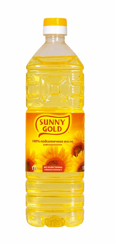 Масло подсолнечное Sunny Gold рафинированное дезодорированное, 1л