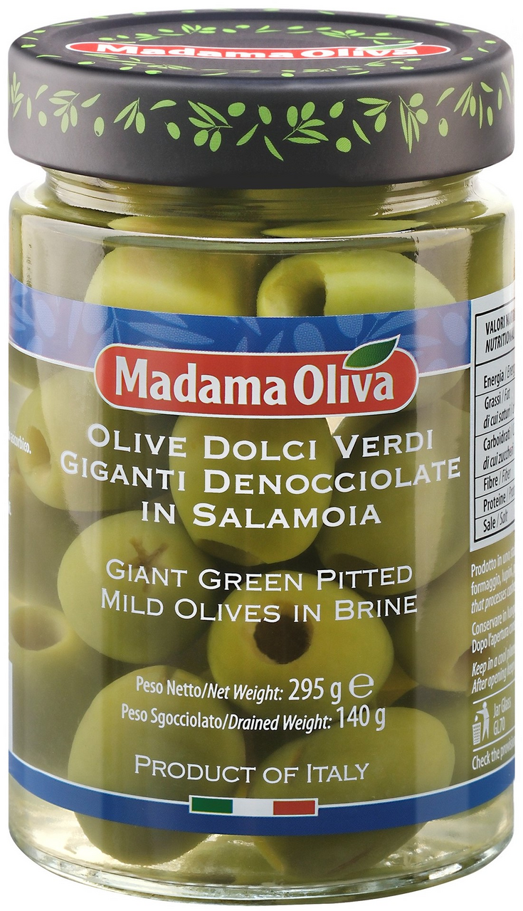 Оливки зеленые Madama Oliva Халкидики гигантские, 300г