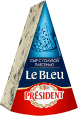 Сыр President Le Bleu с голубой плесенью 55%, 100г