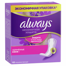 Прокладки ежедневные Always удлиненные, 62шт