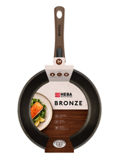 Сковорода индукционная Нева металл посуда Bronze с ручкой, 24см
