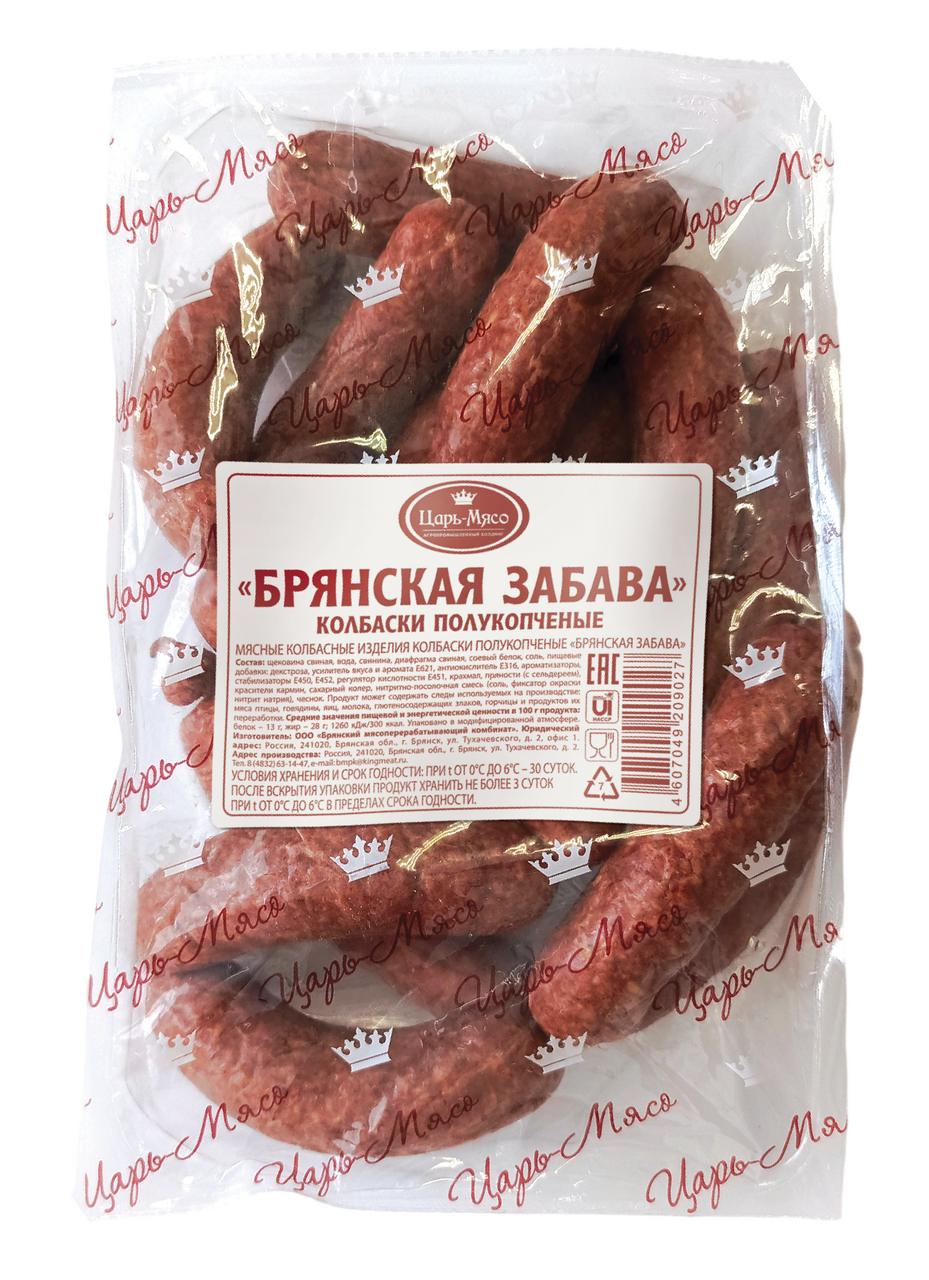 Колбаски Царь-Мясо Брянская забава полукопченые, ~700г