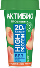 Напиток кисломолочный Актибио High Protein белый персик 1.5%, 190г